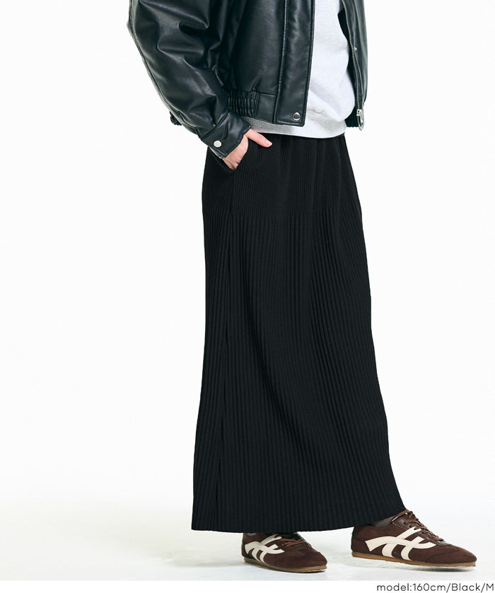 【DAILY WARM】內刷毛百褶直筒長裙