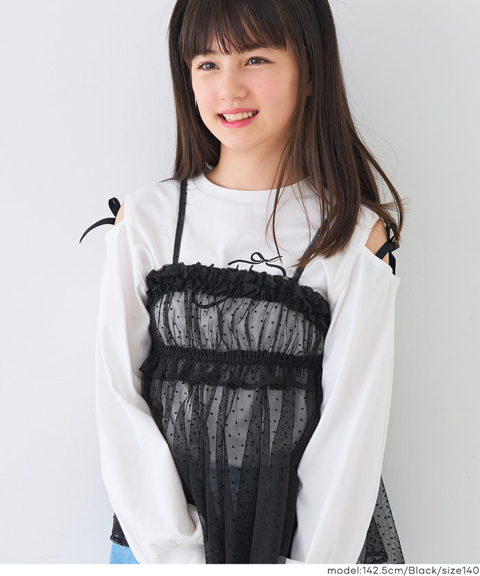 童裝 水玉網紗吊帶背心