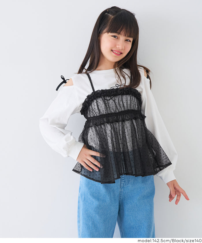 童裝 水玉網紗吊帶背心