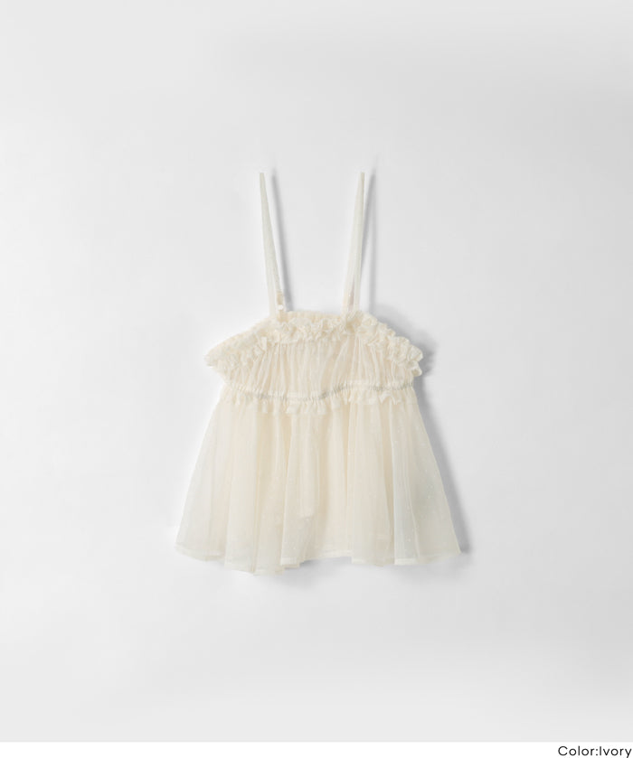 童裝 水玉網紗吊帶背心