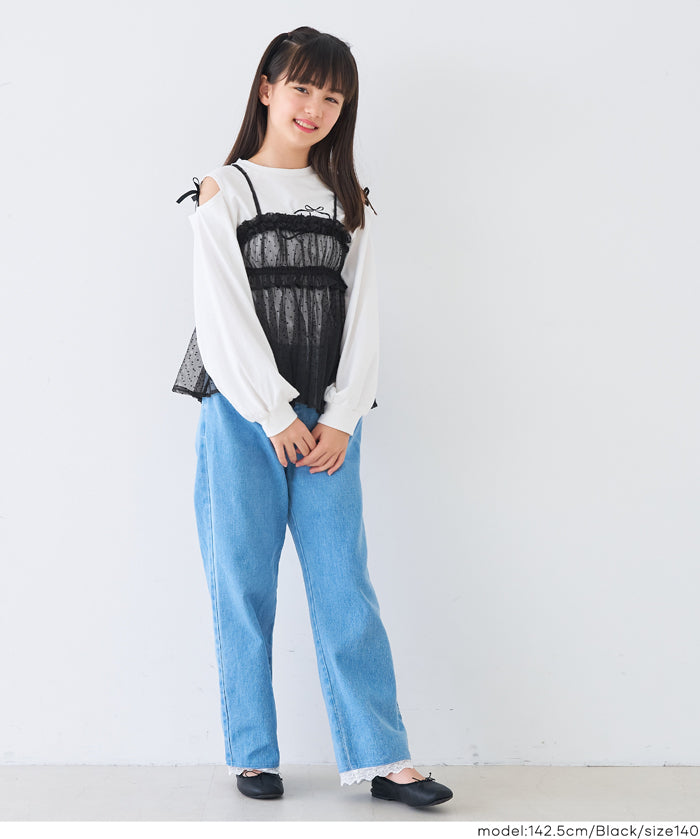 童裝 水玉網紗吊帶背心