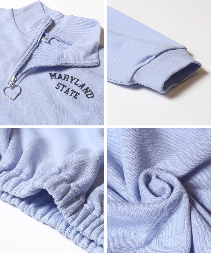 童裝 半拉鍊大學T