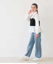 童裝 拼接小可愛襯衫