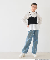 童裝 拼接小可愛襯衫