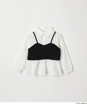 童裝 拼接小可愛襯衫