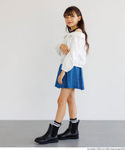 童裝 假兩件露肩長袖襯衫