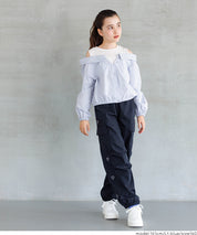 童裝 假兩件露肩長袖襯衫