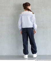 童裝 假兩件露肩長袖襯衫