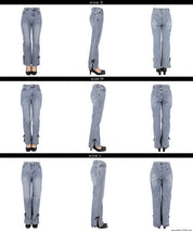 絲絨蝴蝶結裝飾牛仔褲