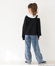 童裝 露單肩設計大學T