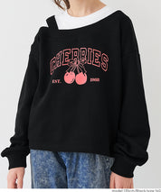 童裝 露單肩設計大學T