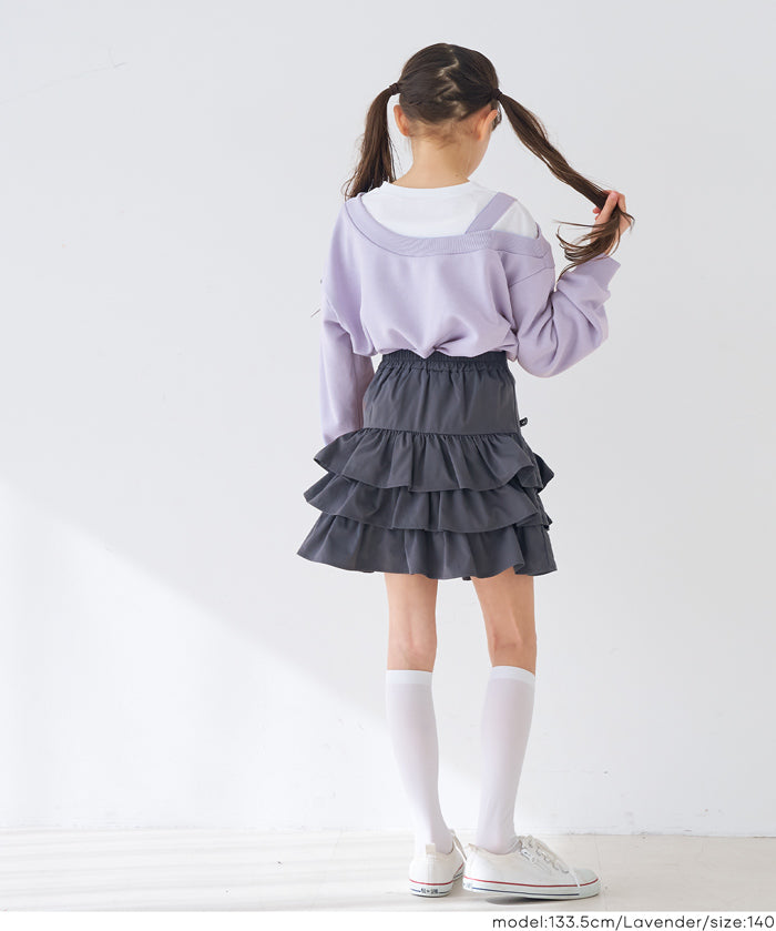 童裝 露單肩設計大學T