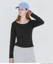 U領插肩袖長袖T恤