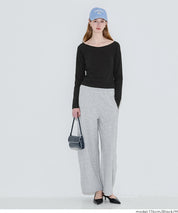 U領插肩袖長袖T恤