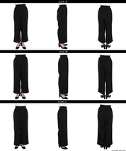 高腰彈性休閒寬褲