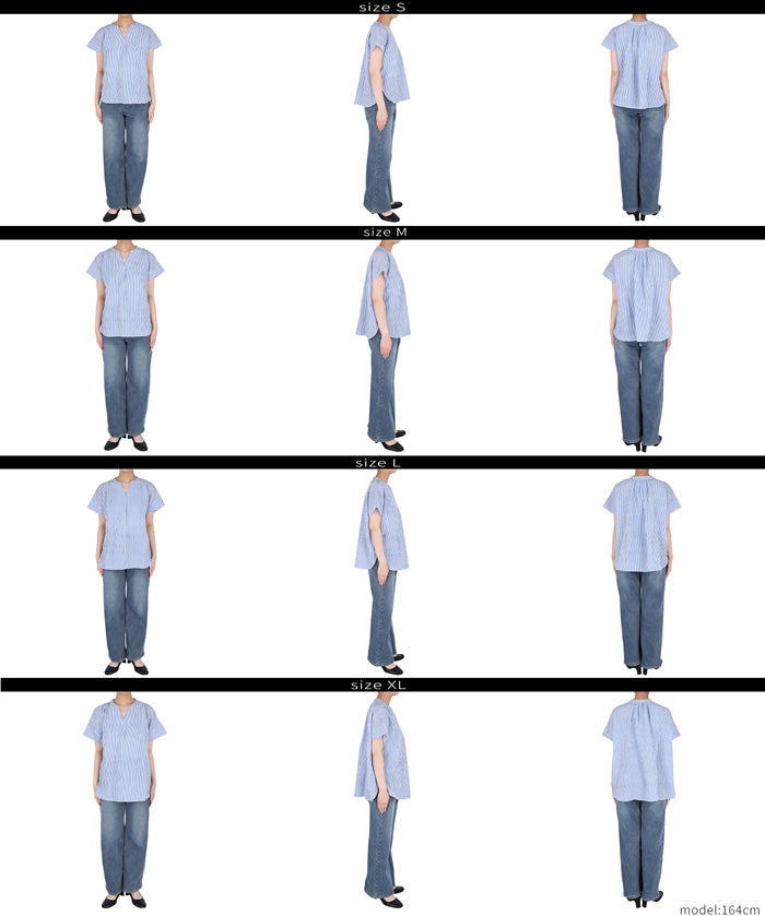 垂墜感泡泡紗開襟襯衫