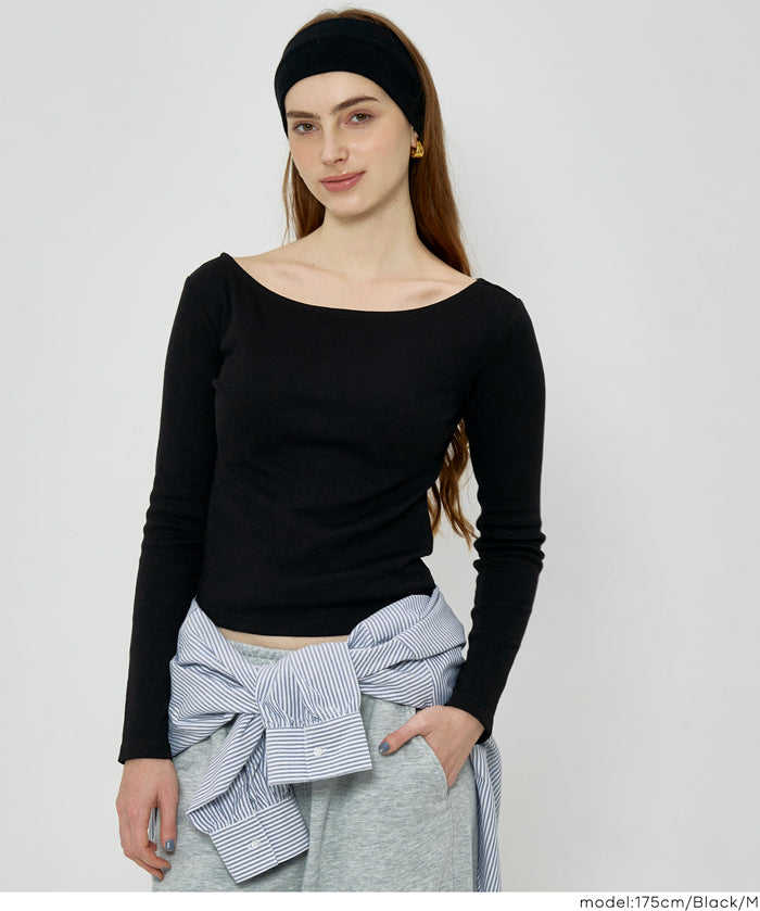 船領短版羅紋T恤