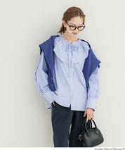 荷葉邊領長袖襯衫