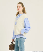 荷葉邊領長袖襯衫