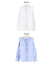 荷葉邊領長袖襯衫