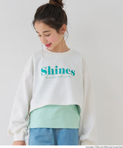 童裝 亮粉印花上衣&背心 兩件套