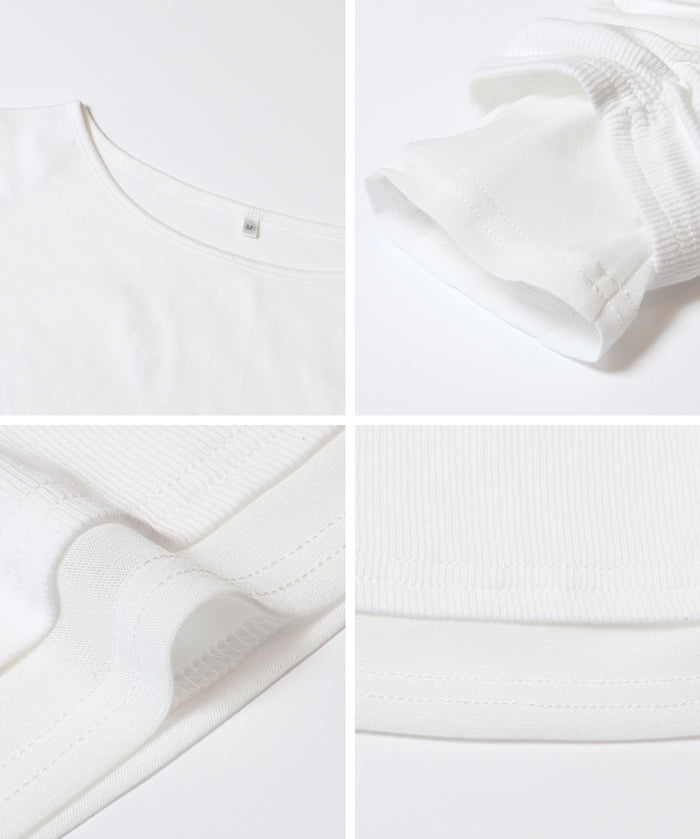 袖抓皺假兩件上衣