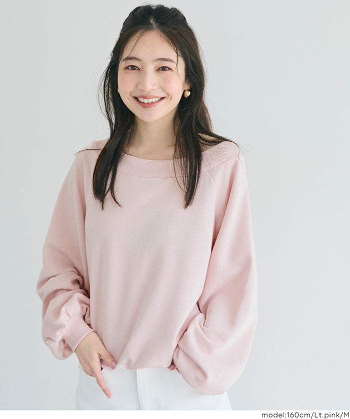 棉質毛圈露肩上衣