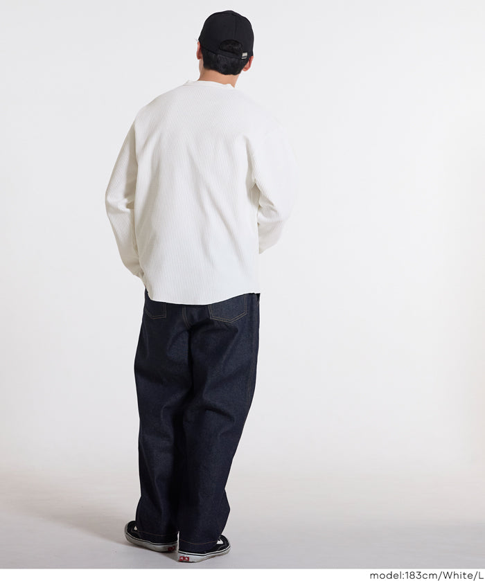 EAZY TEX 華夫格亨利領長袖T恤