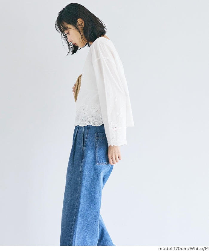 純棉蕾絲上衣