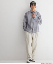 泡泡紗條紋長袖襯衫