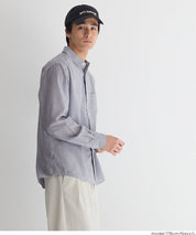 泡泡紗條紋長袖襯衫