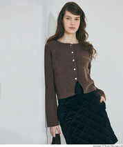 縮絨針織金釦開襟外套 可配套