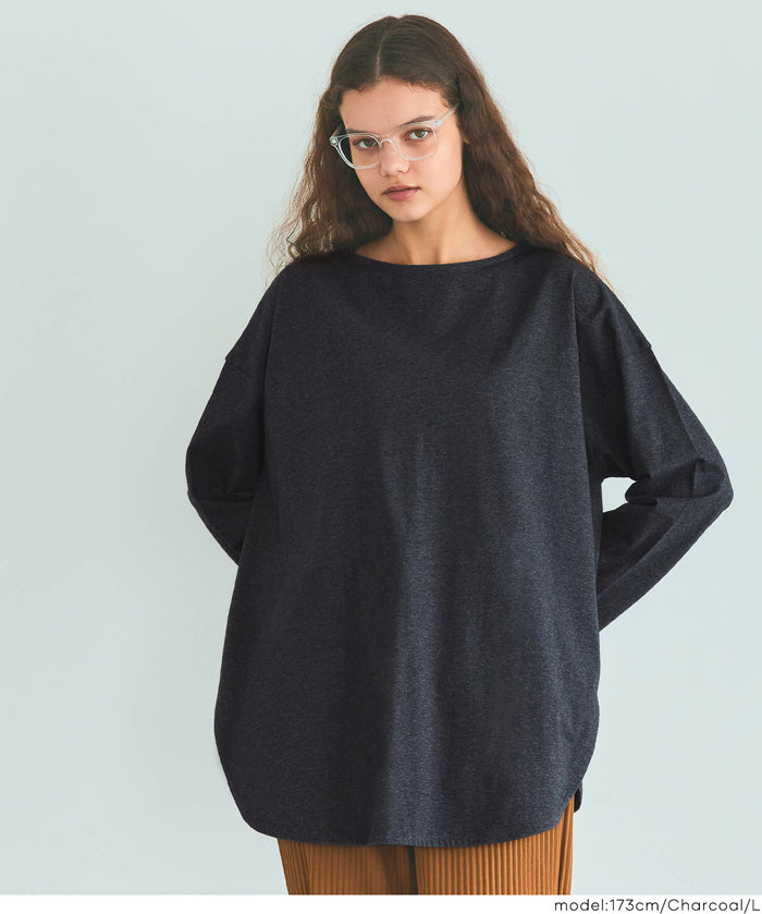 側開岔棉質長袖T恤 層次內搭