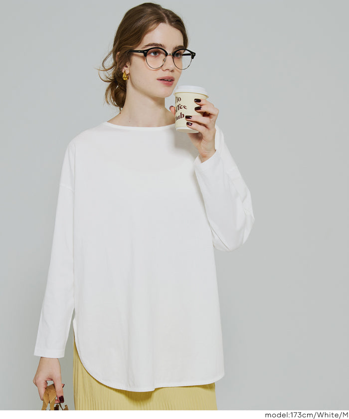 限時優惠★側開岔棉質長袖T恤 層次內搭