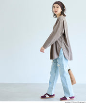 側開岔棉質長袖T恤 層次內搭