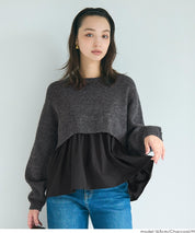 假兩件長袖毛衣娃娃上衣