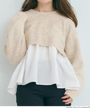 假兩件長袖毛衣娃娃上衣