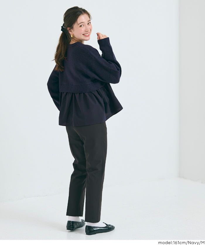 假兩件長袖毛衣娃娃上衣