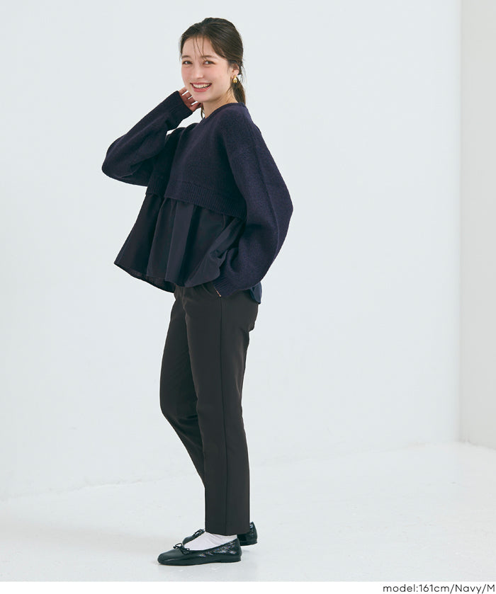 假兩件長袖毛衣娃娃上衣