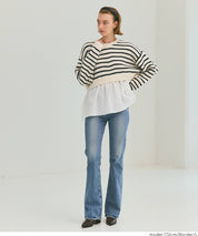 假兩件長袖毛衣娃娃上衣