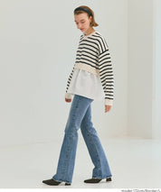 假兩件長袖毛衣娃娃上衣