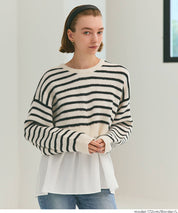 假兩件長袖毛衣娃娃上衣