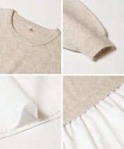 假兩件長袖毛衣娃娃上衣