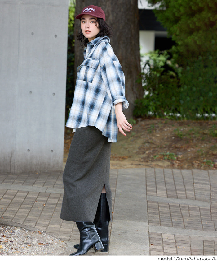 米蘭羅紋直筒半裙