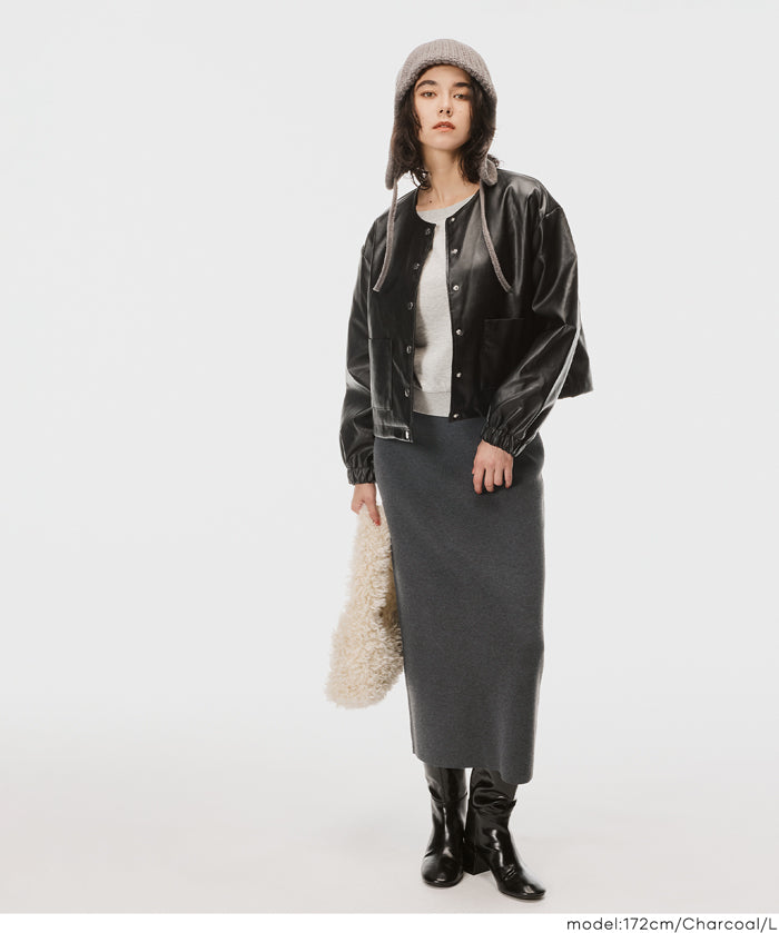 米蘭羅紋直筒半裙