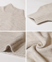 立領氣球袖短版針織上衣