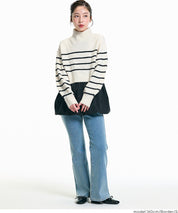 立領氣球袖短版針織上衣