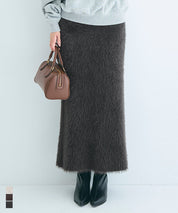 毛絨針織I字長裙