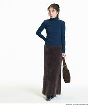 毛絨針織I字長裙