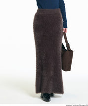 毛絨針織I字長裙